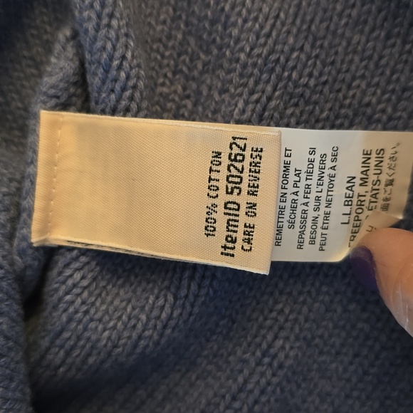 L.L. Bean Periwinkle Cable Knit Sweater - Picture 4 of 8